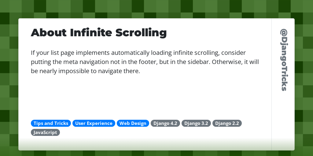 About Infinite Scrolling