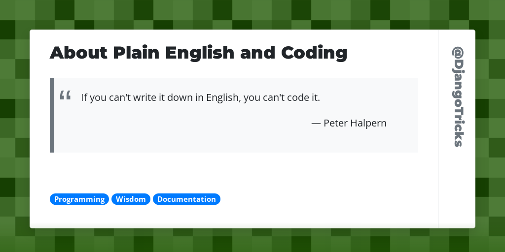 About Plain English and Coding