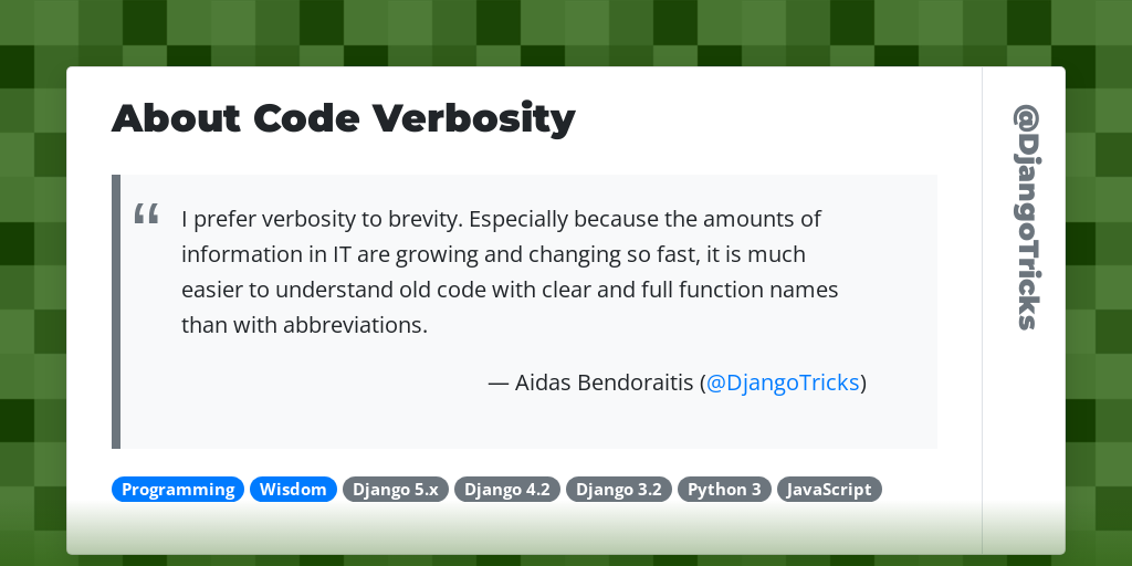 About Code Verbosity