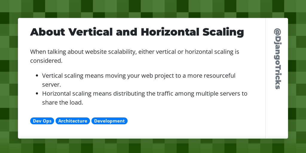 About Vertical and Horizontal Scaling