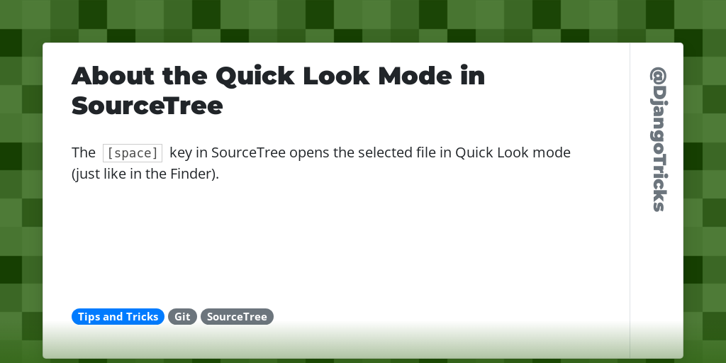 About the Quick Look Mode in SourceTree