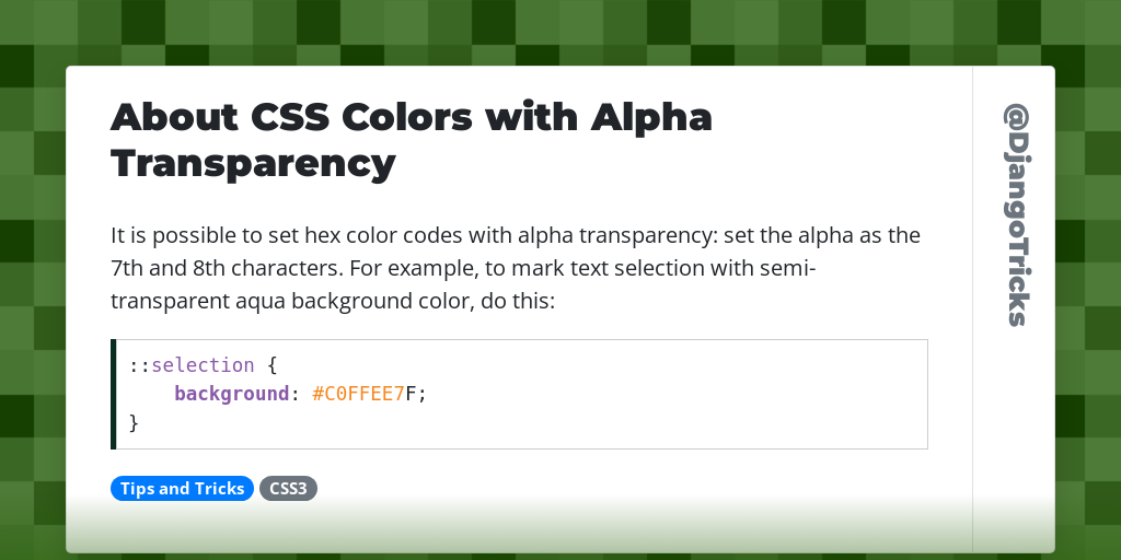 About CSS Colors with Alpha Transparency