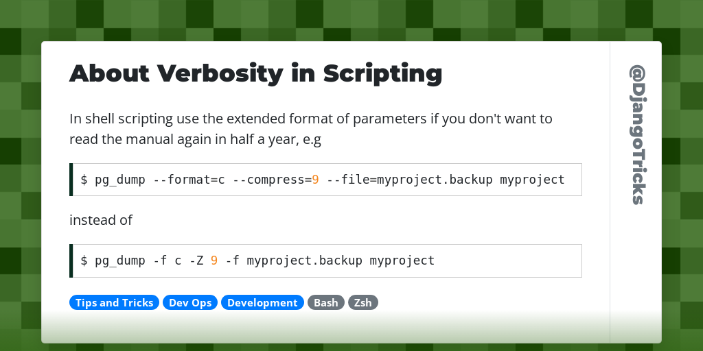 About Verbosity in Scripting