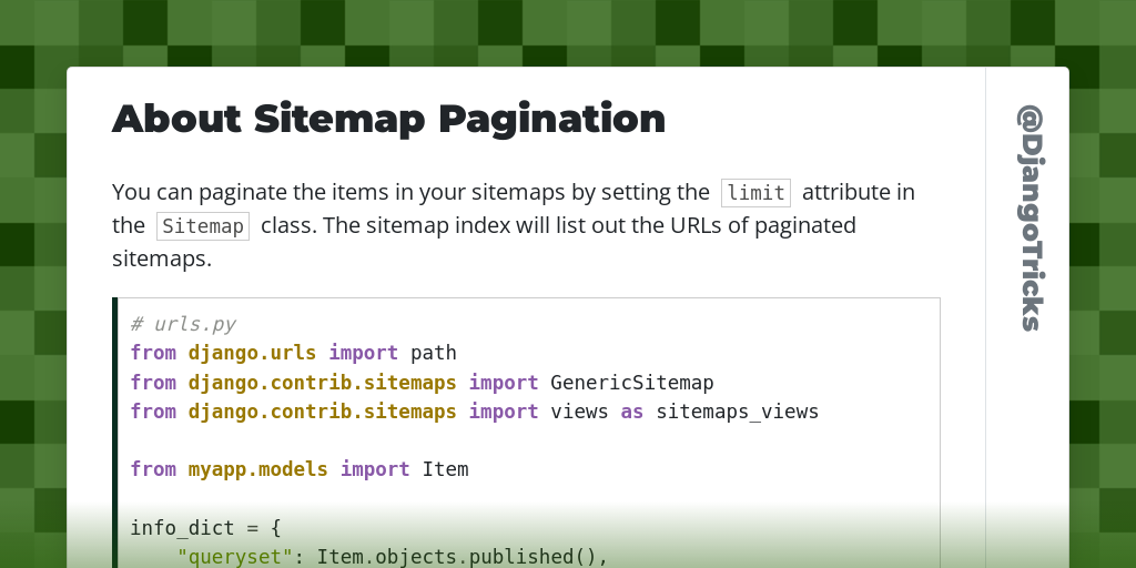 About Sitemap Pagination