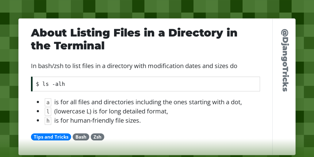 About Listing Files in a Directory in the Terminal