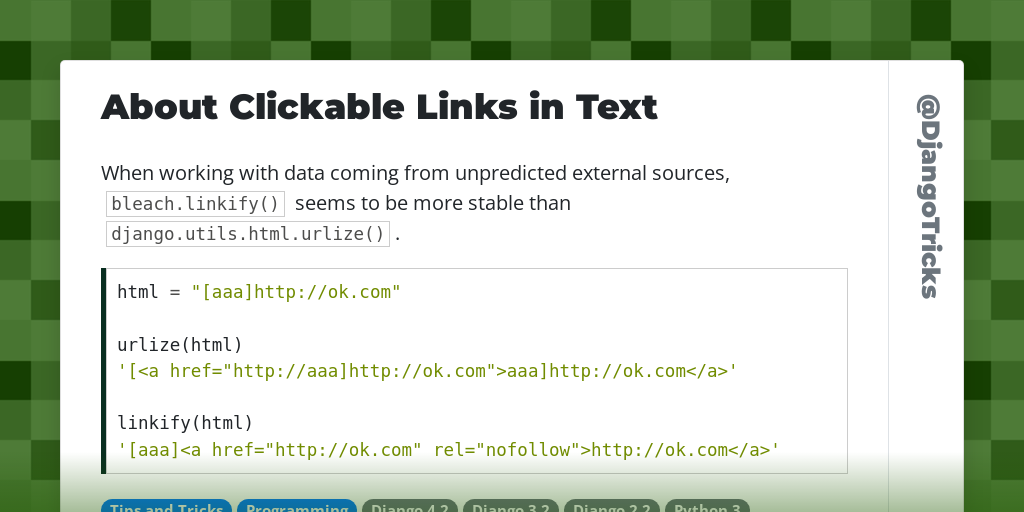 About Clickable Links in Text