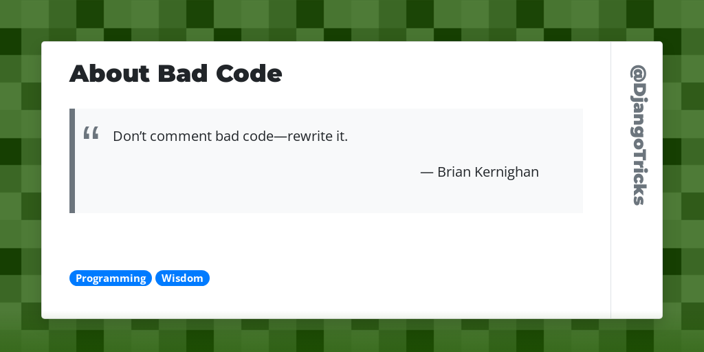 About Bad Code