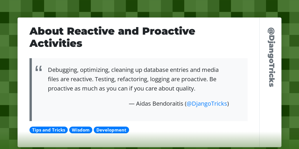 About Reactive and Proactive Activities