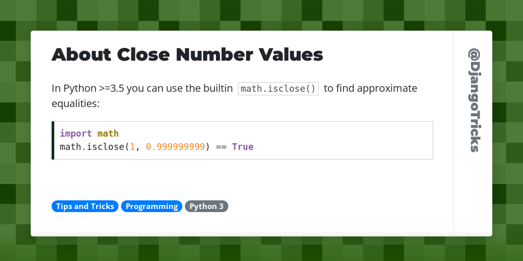 About Close Number Values