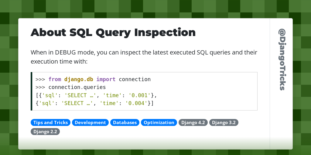 About SQL Query Inspection