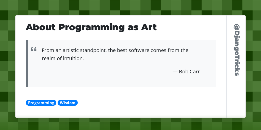 About Programming as Art