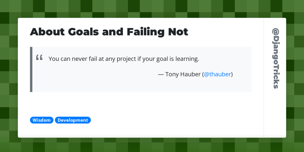 About Goals and Failing Not