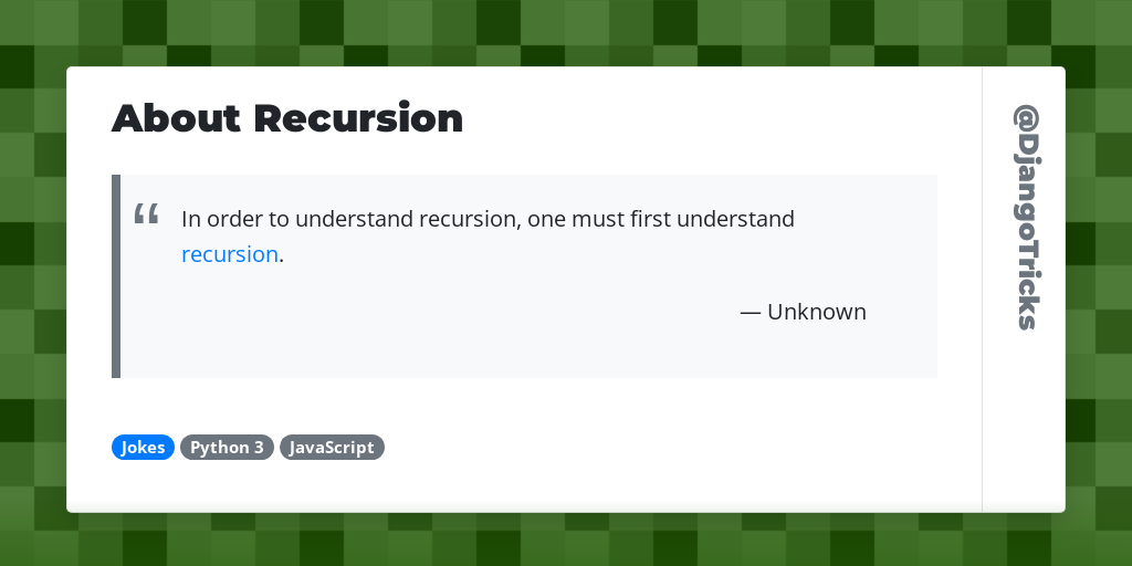 About Recursion