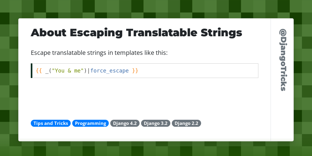 About Escaping Translatable Strings