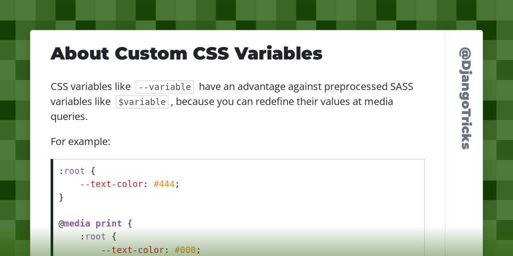 About Custom CSS Variables