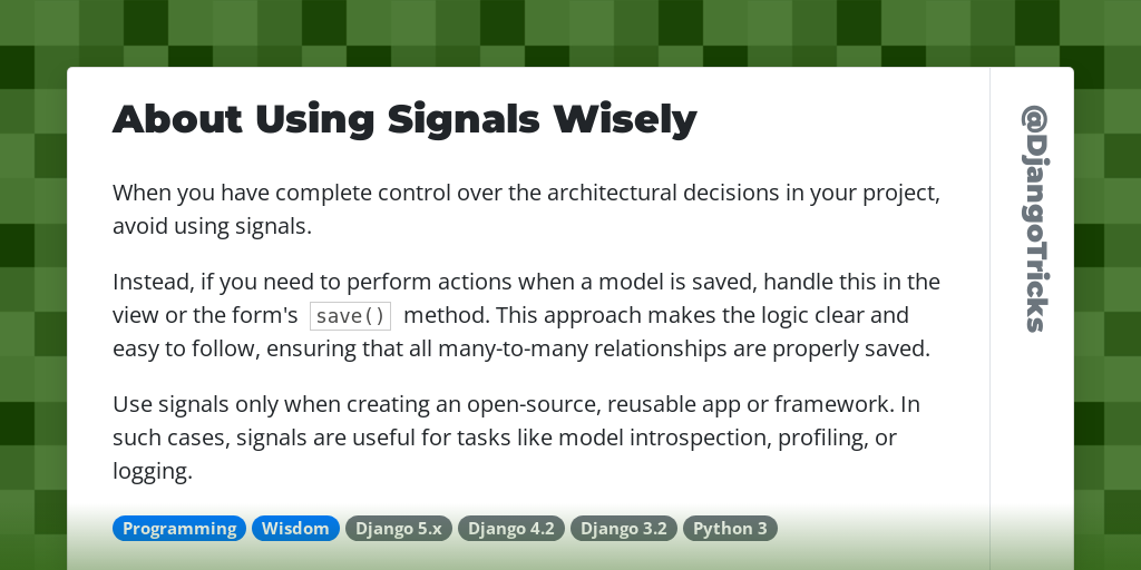 About Using Signals Wisely