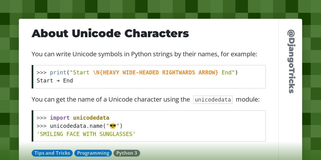 About Unicode Characters