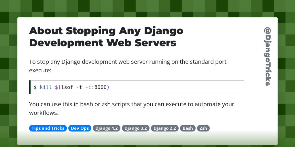 About Stopping Any Django Development Web Servers