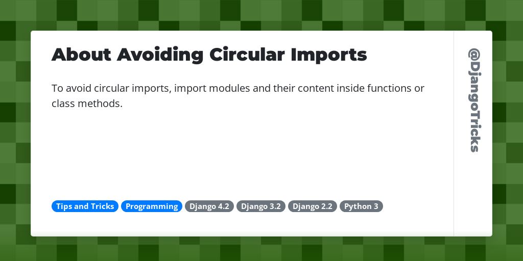 About Avoiding Circular Imports