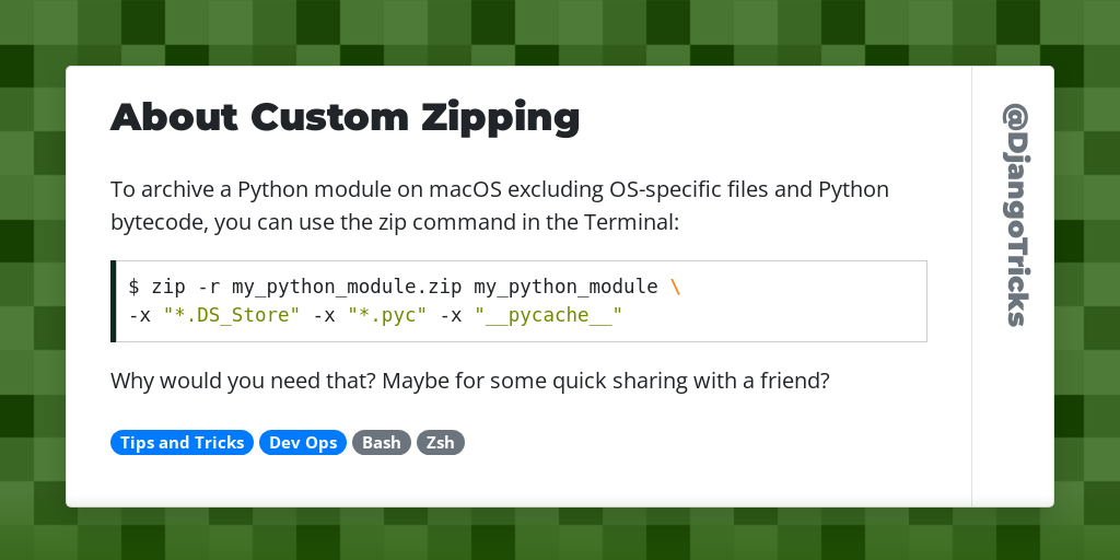 About Custom Zipping