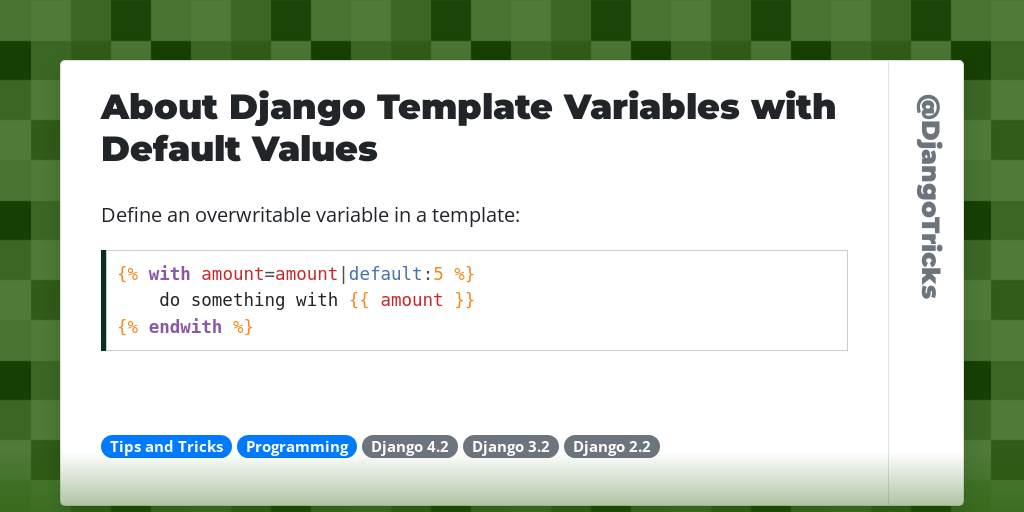 About Django Template Variables with Default Values