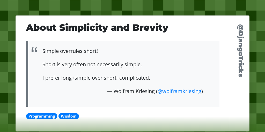 About Simplicity and Brevity