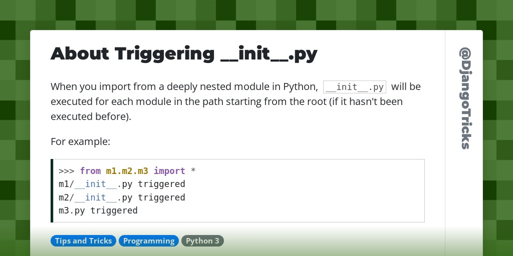 About Triggering __init__.py