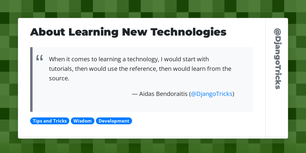 About Learning New Technologies