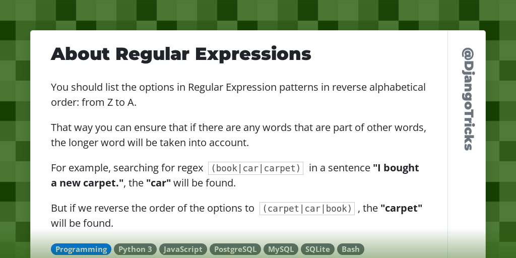 About Regular Expressions