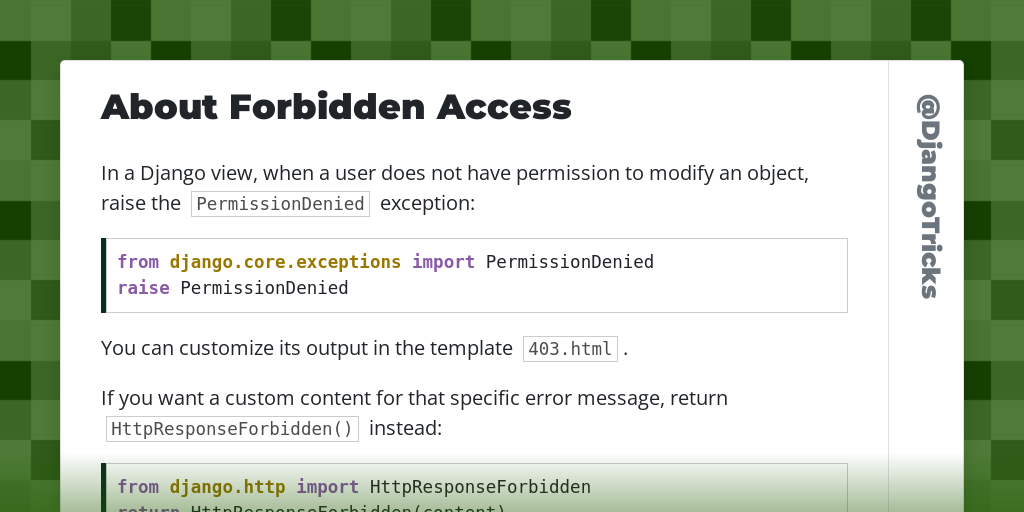 About Forbidden Access