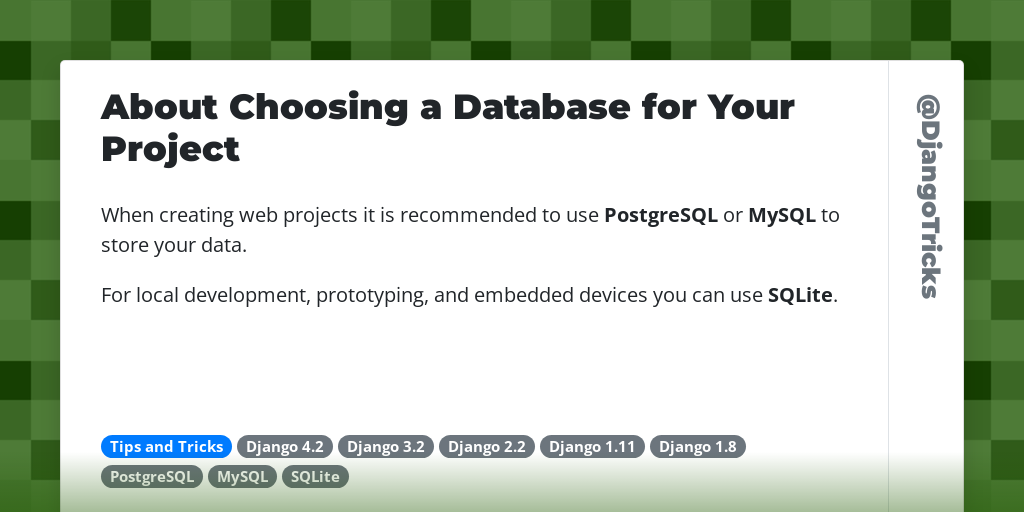 About Choosing a Database for Your Project