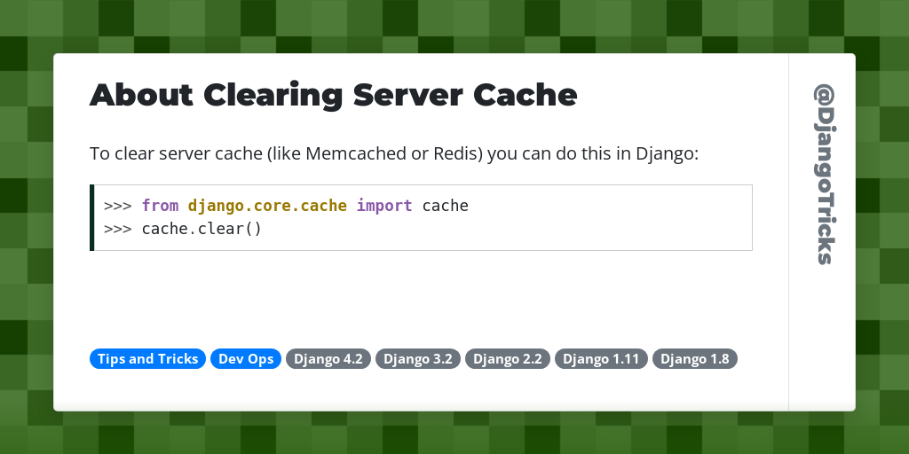 About Clearing Server Cache