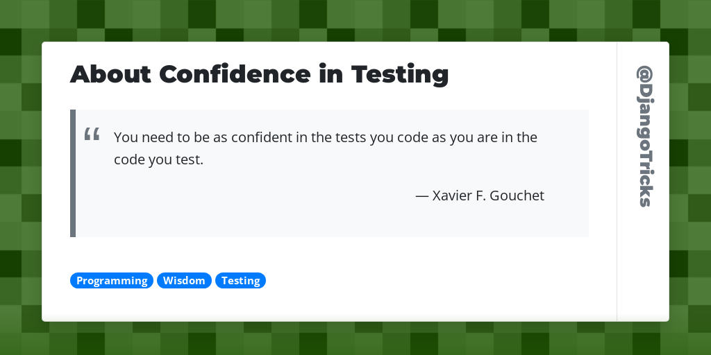 About Confidence in Testing