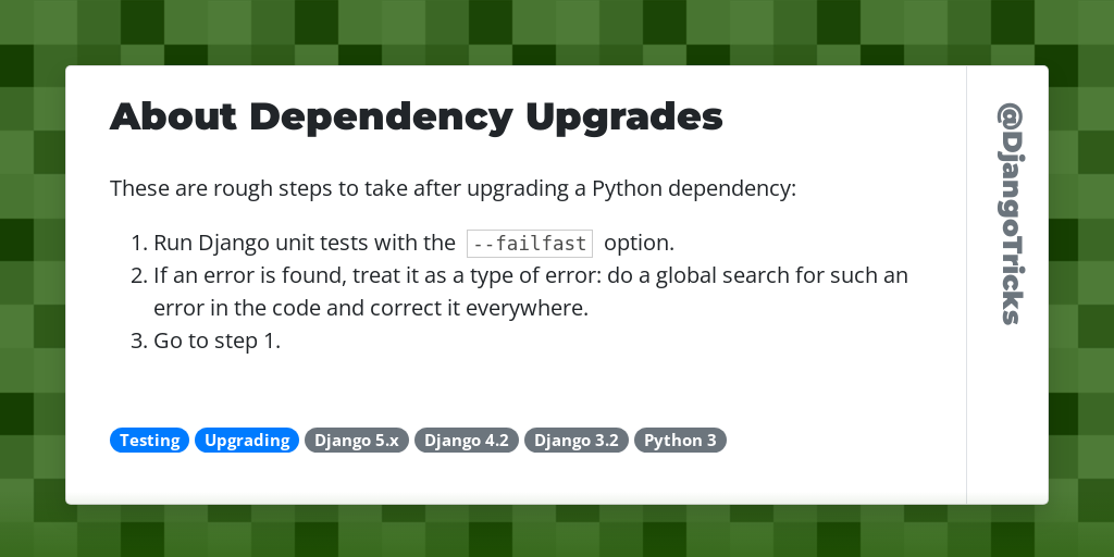 About Dependency Upgrades