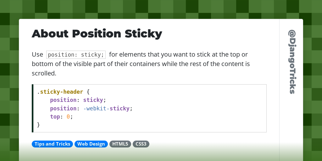 About Position Sticky