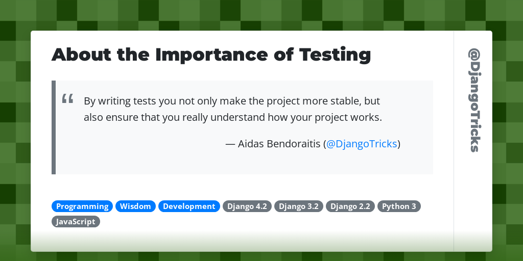 About the Importance of Testing