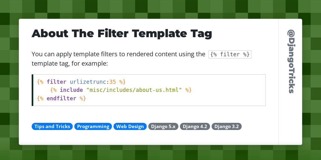 About The Filter Template Tag