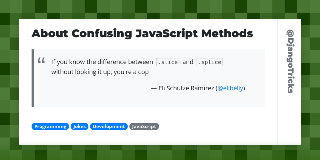 About Confusing JavaScript Methods