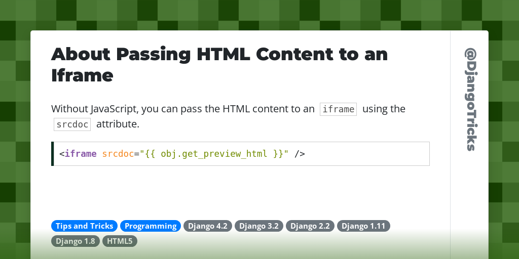 About Passing HTML Content to an Iframe