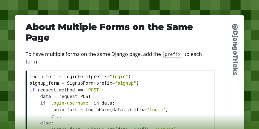 About Multiple Forms on the Same Page