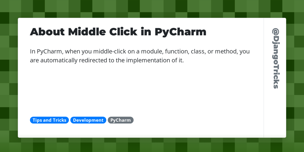 About Middle Click in PyCharm