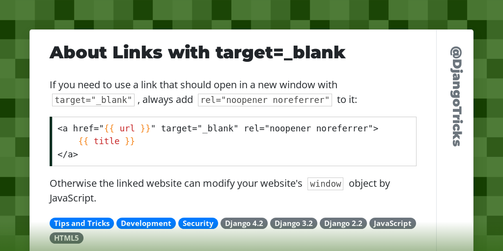 About Links with target=_blank