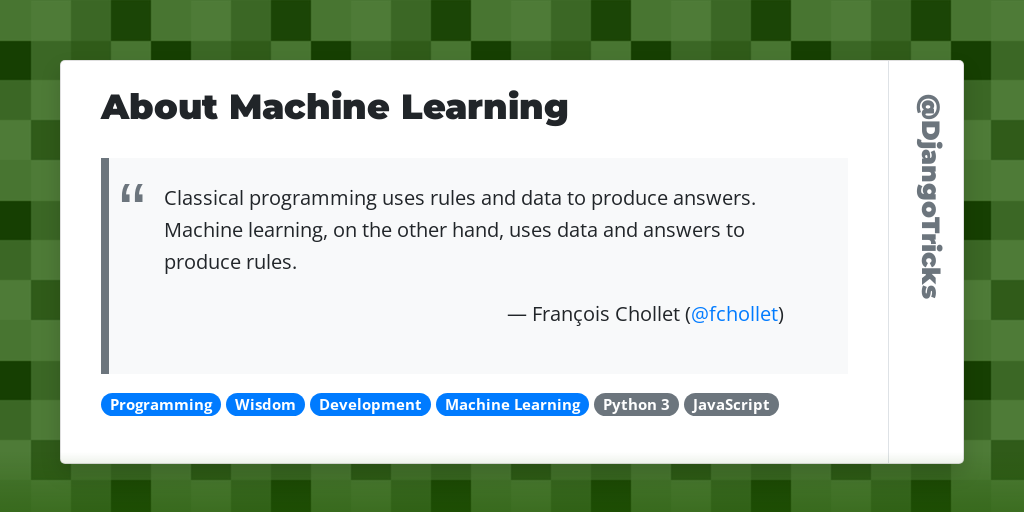 About Machine Learning