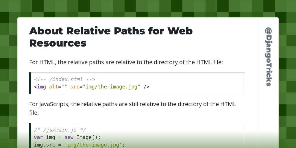 About Relative Paths for Web Resources