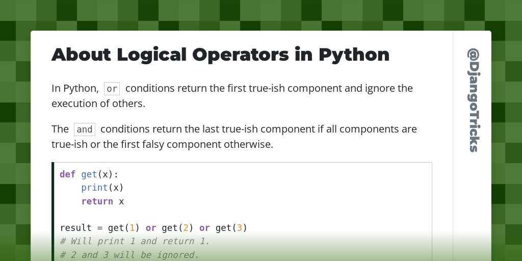 About Logical Operators in Python