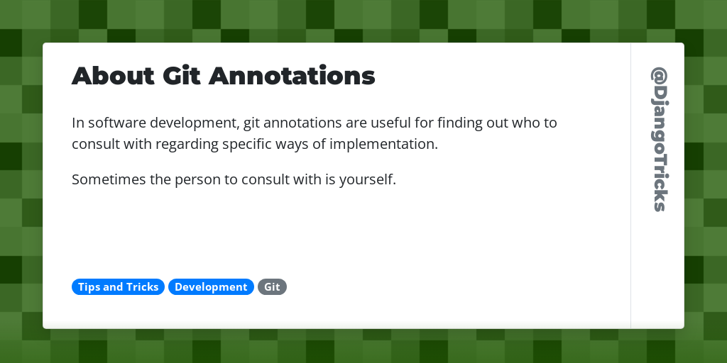 About Git Annotations