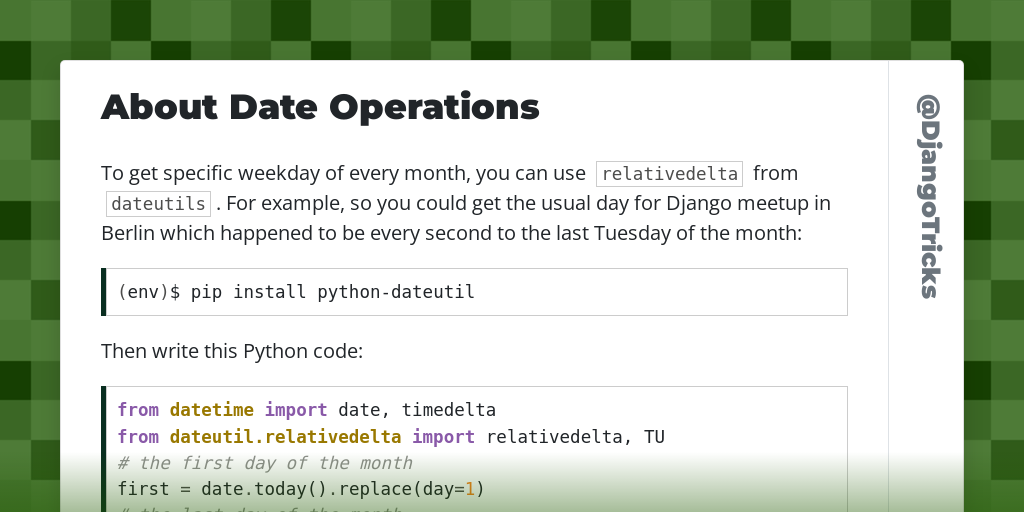 About Date Operations