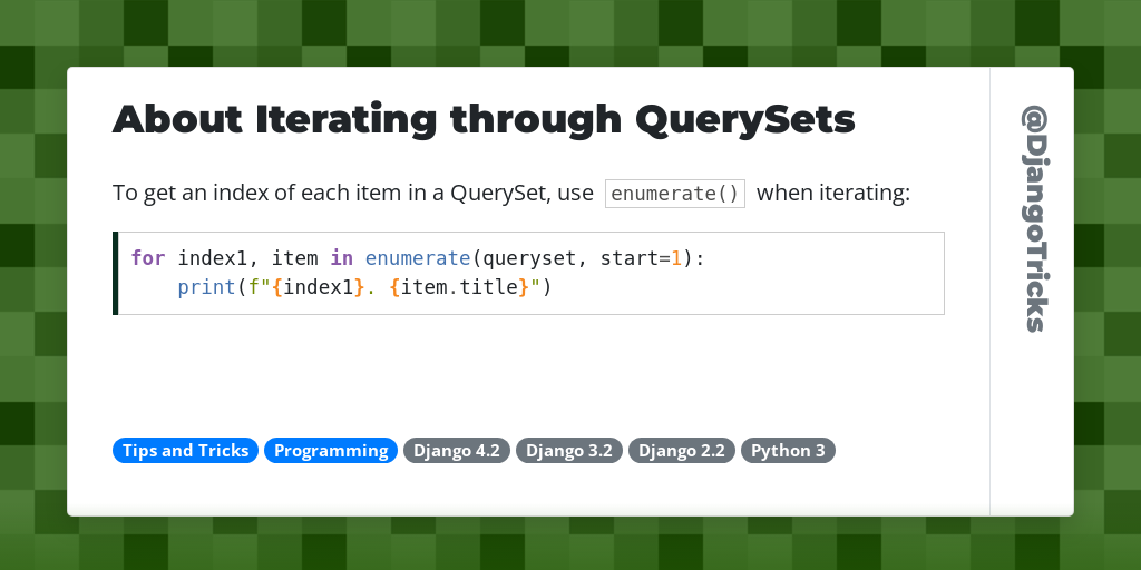 About Iterating through QuerySets