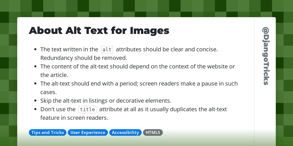 About Alt Text for Images