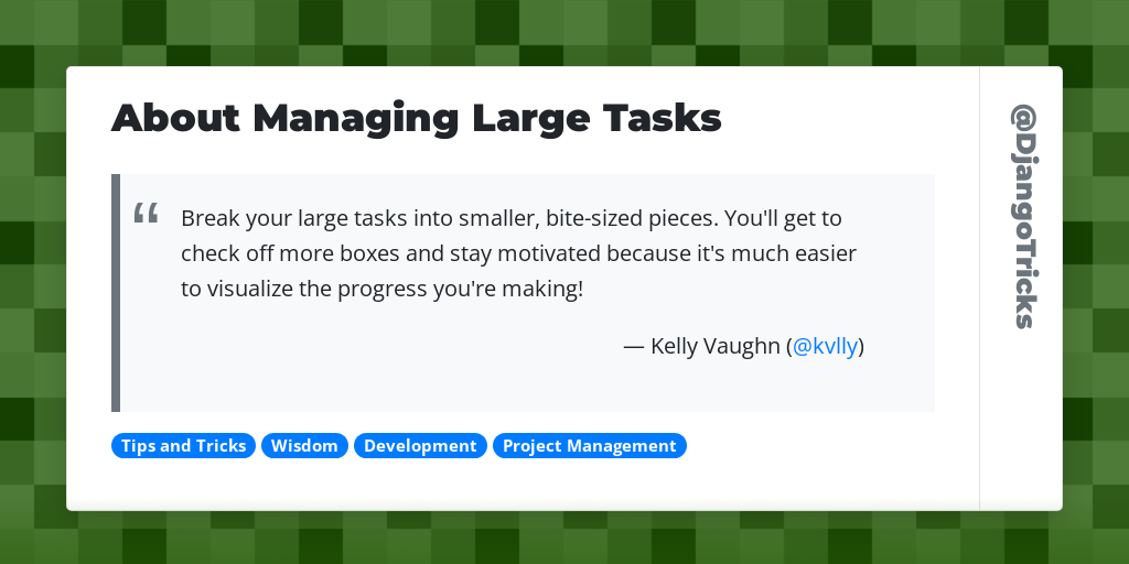 About Managing Large Tasks